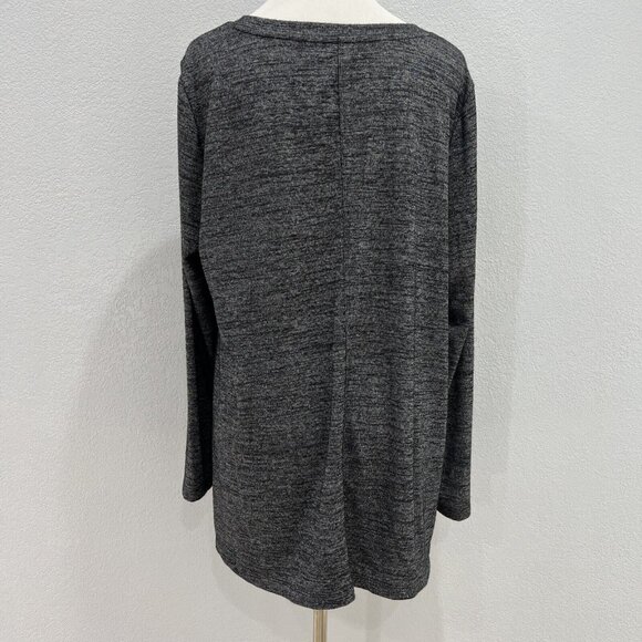 Jones New York Womans Sweater 2XL XXL Pullover Shirt knit Gray Tunic Long Sleeve - Picture 4 of 9